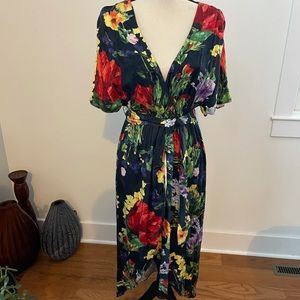 ALICE + OLIVIA Clarine Floral Faux Wrap Dress